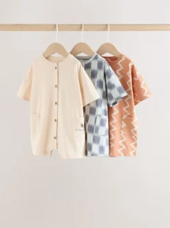 À boutons imprimés neutres ening - Barboteuse Jersey Baby 3 Pack