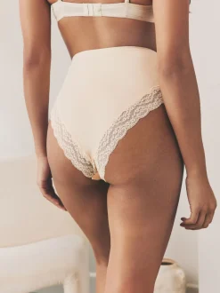 à motif cachemire - Lot de 4 culottes en coton et dentelle