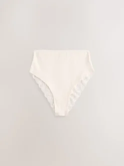 à motif cachemire - Lot de 4 culottes en coton et dentelle