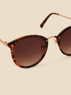 Accessorize - Lunettes de soleil Preppy rondes à pont métallique