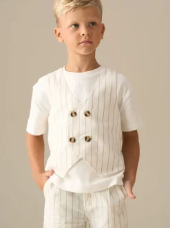 Angel & Rocket Jake Ensemble gilet à rayures double boutonnage et t-shirt