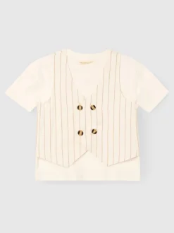 Angel & Rocket Jake Ensemble gilet à rayures double boutonnage et t-shirt