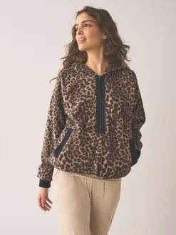 animal - Polaire en peau de mouton à demi-fermeture éclair