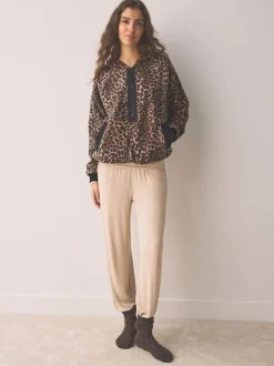 animal - Polaire en peau de mouton à demi-fermeture éclair