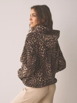 animal - Polaire en peau de mouton à demi-fermeture éclair