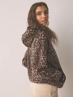 animal - Polaire en peau de mouton à demi-fermeture éclair