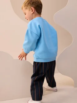 Animal de ferme bleu - Ensemble Sweatshirt et Joggers Rayure (3mths-7yrs)