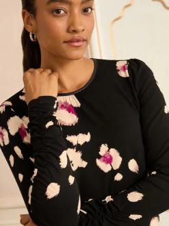 Animal de placement Noir - Love & Roses Top en jersey Manches longues
