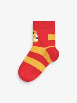 Animal rouge/bleu/vert - Paquet de chaussettes en coton riche 7