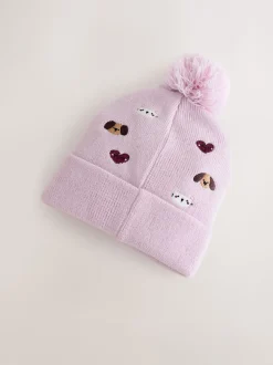 animaux de compagnie - Bonnet à pompon brodé (3mois-10ans)