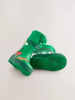 Animaux de ferme verts - Bottes en caoutchouc thermique Thinsulate™ avec extrémité doublée