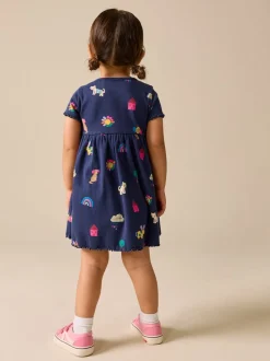Animaux de la marine - Robe côtelée à manches courtes (3mois7ans)