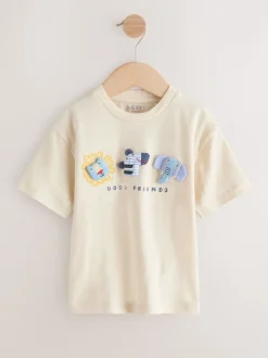 animaux de safari neutres - T-shirt rembourré 3D à manches courtes (3mois7ans)