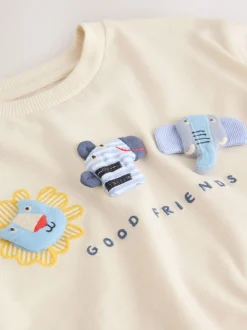 animaux de safari neutres - T-shirt rembourré 3D à manches courtes (3mois7ans)