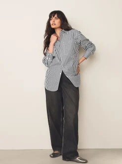 Anthracite - Ballerines Forever Comfort® en cuir à bout carré