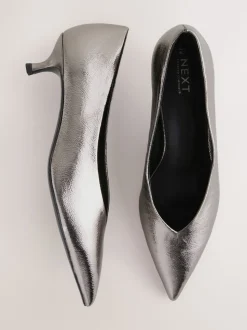 Anthracite - Chaussures à talons Kitten heel à bout pointu