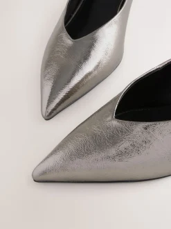 Anthracite - Chaussures à talons Kitten heel à bout pointu