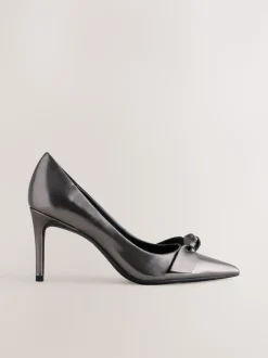 Anthracite - Chaussures de cour mi-hautes en cuir détail nœud Forever Comfort®