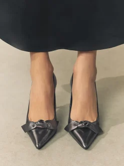 Anthracite - Chaussures de cour mi-hautes en cuir détail nœud Forever Comfort®