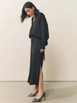 Anthracite - Chaussures de cour mi-hautes en cuir détail nœud Forever Comfort®