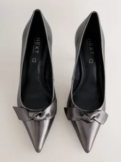 Anthracite - Chaussures de cour mi-hautes en cuir détail nœud Forever Comfort®