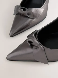 Anthracite - Chaussures de cour mi-hautes en cuir détail nœud Forever Comfort®