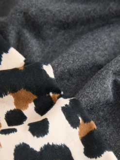 Anthracite imprimé léopard - Pyjama à manches courtes