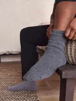 Anthracite/gris clair - Lot de 2 paires de chaussettes moelleuses