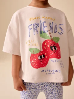 Apple blanc écru Character - Ensemble haut et jambières Manches courtes (3mths-7yrs)