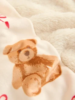 Applique ours Crème - Ensemble pyjama en polaire (12mois-16ans)