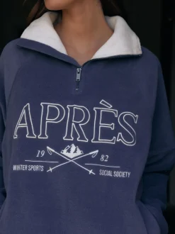 Apres bleu - Pull en polaire à demi-fermeture éclair