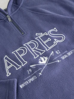Apres bleu - Pull en polaire à demi-fermeture éclair