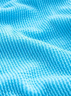 Aqua bleu froissé - Maillot de bain DD+ à armatures avec contrôle du ventre