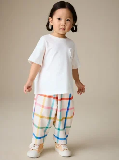 Arc-en-ciel à carreaux - Pantalon jambe Barrel (3mois-7ans)