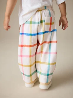 Arc-en-ciel à carreaux - Pantalon jambe Barrel (3mois-7ans)