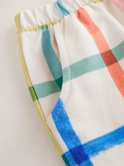 Arc-en-ciel à carreaux - Pantalon jambe Barrel (3mois-7ans)