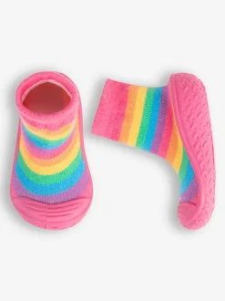 Arc-en-ciel - Chaussettes de chaussons d’extérieur d’intérieur JoJo Maman Bébé