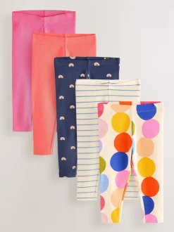 Arc-en-ciel - Lot de 5 leggings côtelés (3mois-7ans)