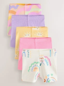 Arc-en-ciel - Lot de 5 shorts cyclistes côtelés (3 mois à 7 ans)