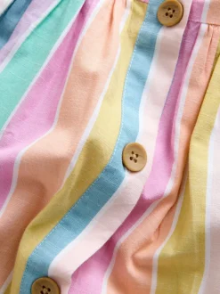 Arc-en-ciel - Robe boutonnée à Manches courtes Rayure (3-16ans)