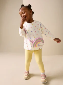 Arc-en-ciel blanc écru - Haut sac à manches longues (3mois-7ans)