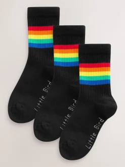 Arc-en-ciel lumineux - Lot de 3 paires de chaussettes à tube Little Bird de Jools Oliver rayées