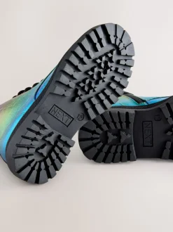 Arc-en-ciel métallisé - Warm Lined À lacets Ankle Bottes