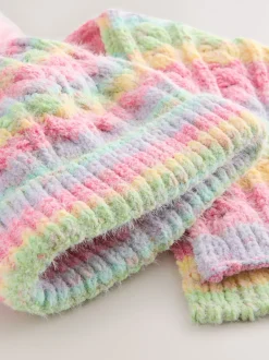 Arc-en-ciel rose - Ensemble bonnet et snood (1-13ans)