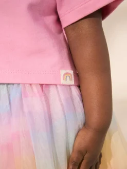 Arc-en-ciel/rose - Ensemble haut et jupe tutu (3mois-7ans)