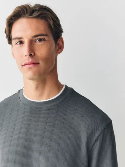 Ardoise Gris - T-shirt à manches longues avec faux col rond