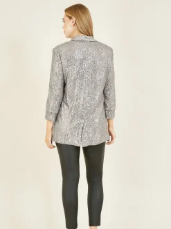 Argent - Blazer Yumi Sequin avec poches