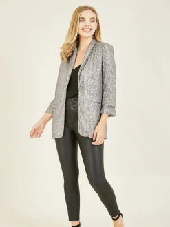 Argent - Blazer Yumi Sequin avec poches