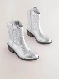 Argent - Bottes de cheville occidentales