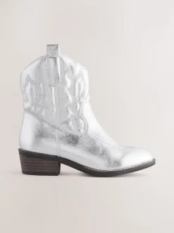 Argent - Bottes de cheville occidentales